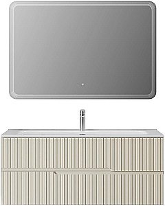 Тумба с раковиной Cezares DUET-N 120 DUET-N-1200-2C-SO-AS-P альпака брашированная для ванной в интернет-магазине Sanbest