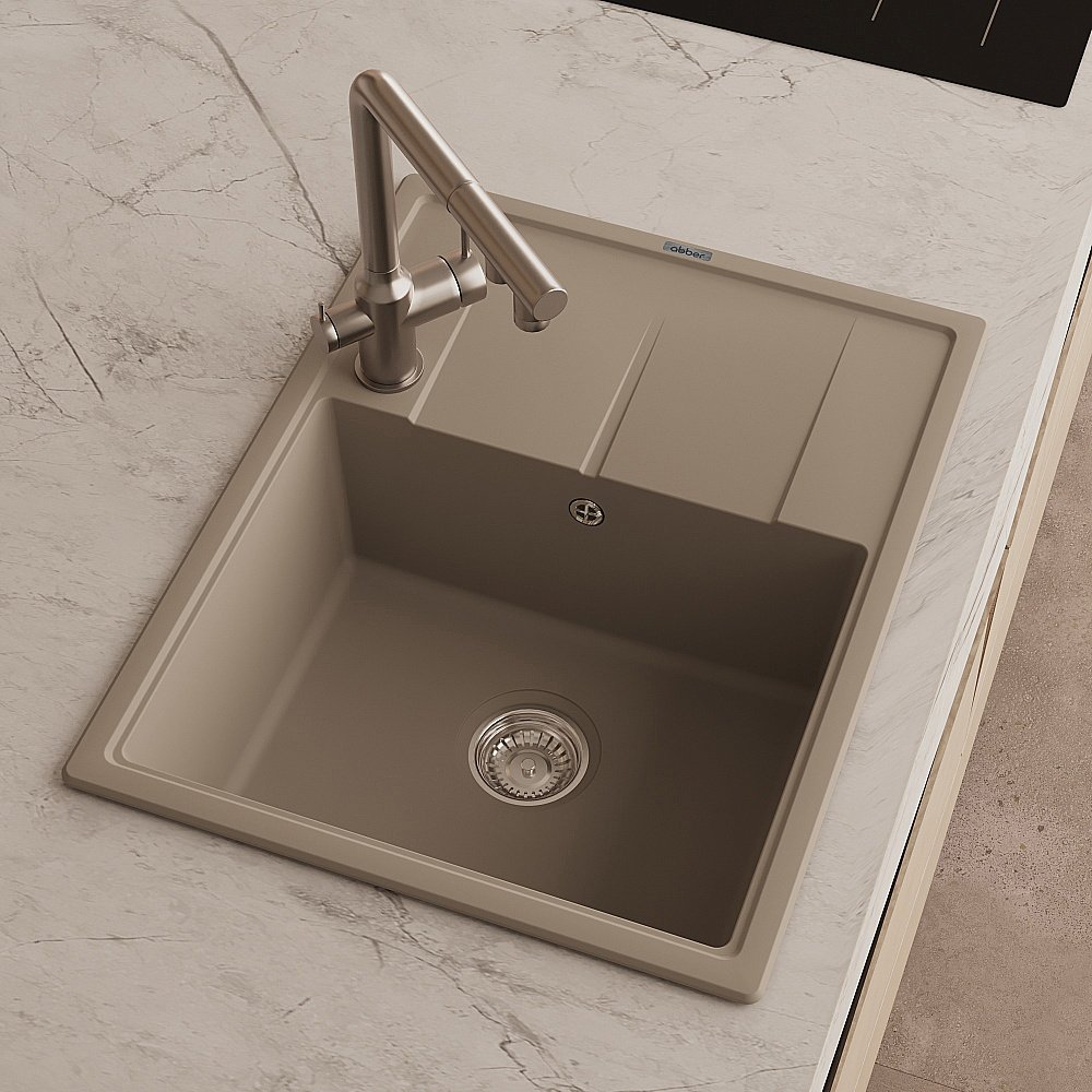 Кухонная мойка Abber Quarz 65х51 AQ2903S песочная матовая купить в интернет-магазине сантехники Sanbest