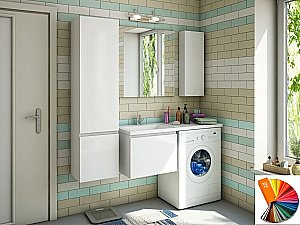 Тумба с раковиной Эстет Dallas Luxe 130 подвесная 1 ящик/любой цвет тумбы и раковины под заказ для ванной в интернет-магазине Sanbest