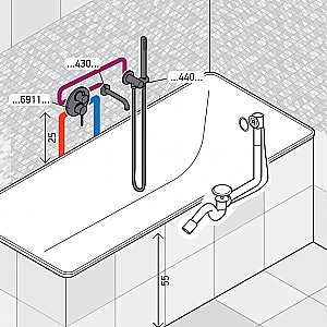 Смеситель для ванны PAINI Cox 78PJSET26911BATH матовое золото купить в интернет-магазине сантехники Sanbest