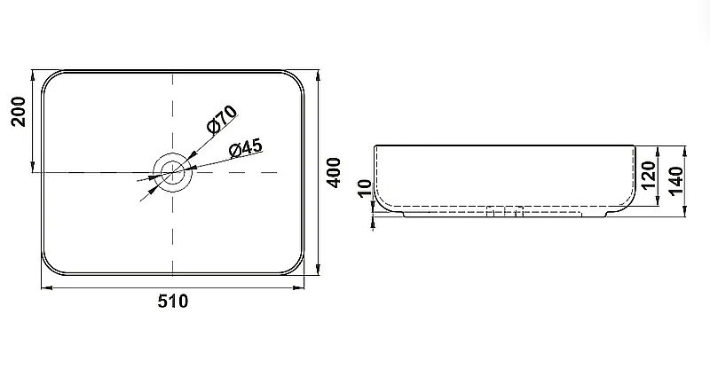 Раковина Jorno Melana 51 MLN-320353MG серая матовая купить в интернет-магазине Sanbest