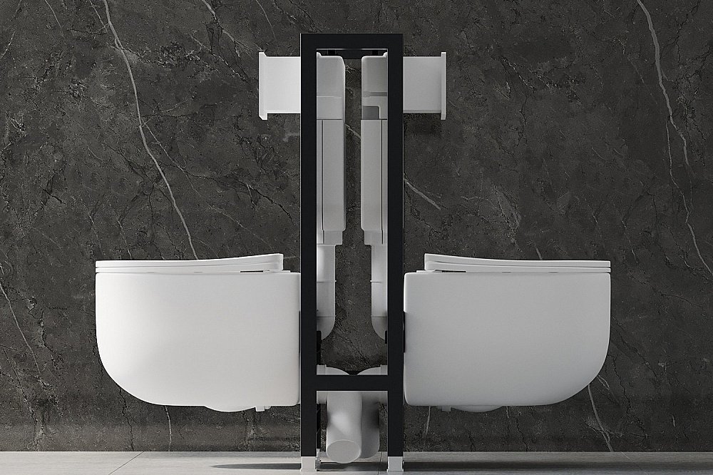 Инсталляция для унитаза ABBER AC0106 двойная купить в интернет-магазине сантехники Sanbest