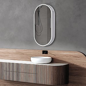 Зеркальный шкаф ABBER Kontur AG6339S 50x100 белый купить в интернет-магазине сантехники Sanbest