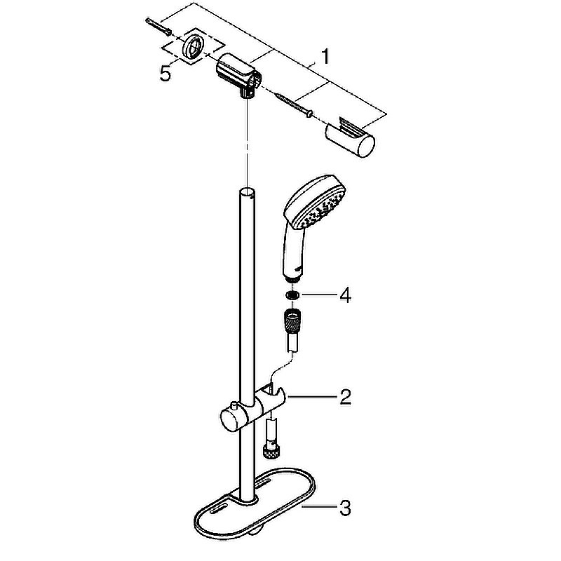 Душевой гарнитур Grohe New Tempesta Cosmopolitan 100 26083002 хром купить в интернет-магазине сантехники Sanbest