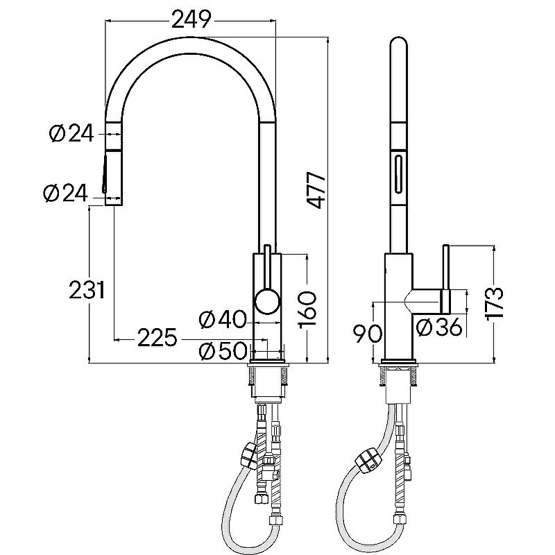 Смеситель для кухни Paulmark Senso Se215180-BS брашированная сталь купить в интернет-магазине сантехники Sanbest
