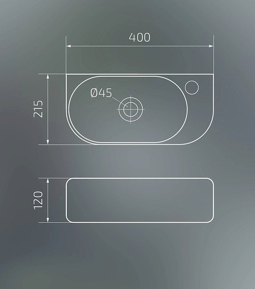 Раковина подвесная Gid Suspendido 40 Bm9274 62204L черная матовая купить в интернет-магазине Sanbest