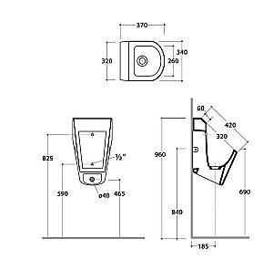 Писсуар настенный GLOBO Forty3 FO029.BI купить в интернет-магазине Sanbest