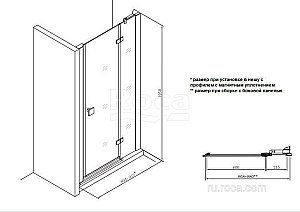 Душевая дверь Roca Metropolis MP3409012M 90 купить в интернет-магазине Sanbest
