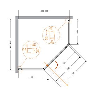 Душевой уголок Cezares ECO-O-P-1-90-P-Cr хром купить в интернет-магазине Sanbest