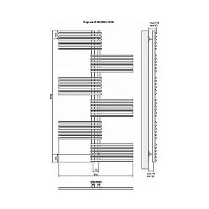 Полотенцесушитель электрический Terminus Европа П36 500x1596 левый/правый купить в интернет-магазине сантехники Sanbest