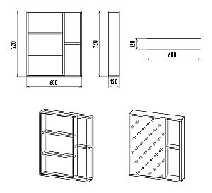 Зеркальный шкаф Misty Ненси 60 П-Нен-04060-50 антрацит купить в интернет-магазине сантехники Sanbest