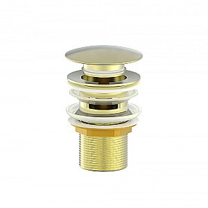 Донный клапан для раковины с переливом 1 1/4 WONZON & WOGHAND, Брашированное золото (WW-88SS01-BG) купить в интернет-магазине сантехники Sanbest