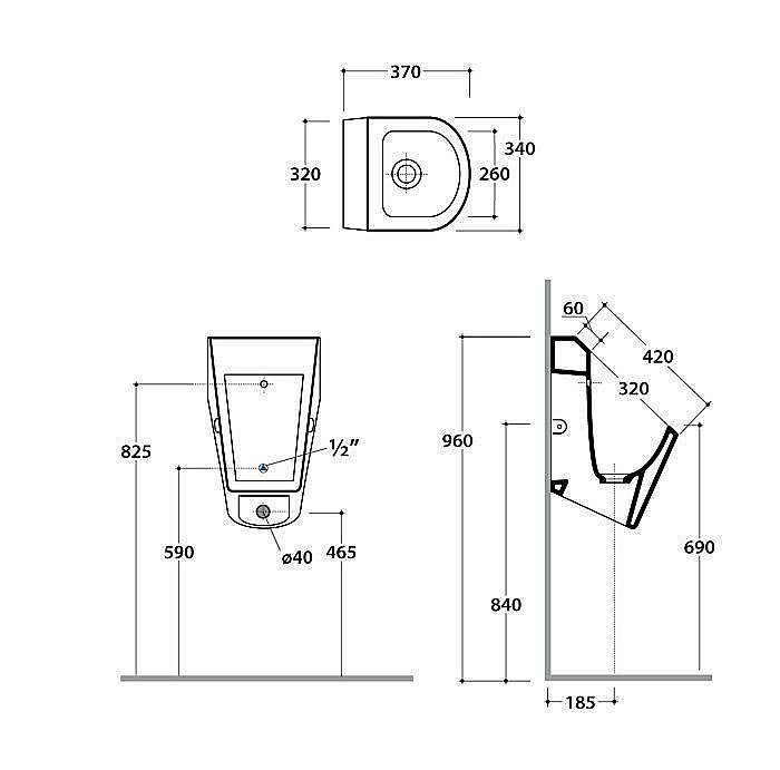 Писсуар настенный GLOBO Forty3 FO029.BI купить в интернет-магазине Sanbest