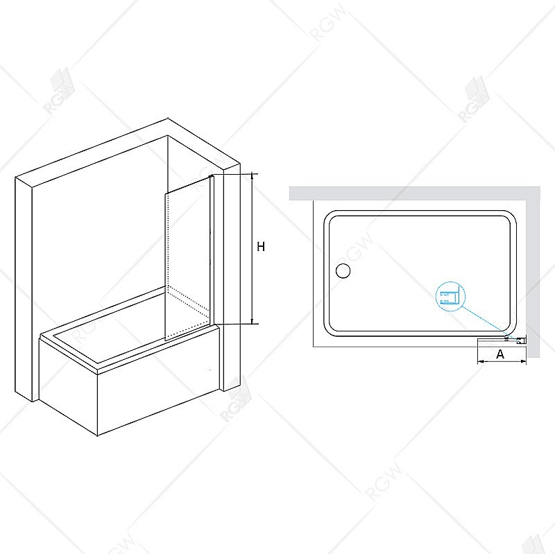 Шторка для ванны RGW Screens SC-056B 351105650-14 50х150 стекло прозрачное/профиль черный купить в интернет-магазине Sanbest