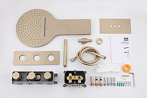 Душевая система ABBER Wasser Kreis AF8151G золото матовое купить в интернет-магазине сантехники Sanbest