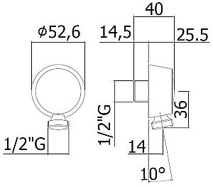 Подключение для шланга Cezares Articoli Vari черный матовый купить в интернет-магазине сантехники Sanbest