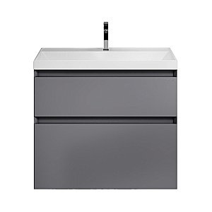 Тумба с раковиной подвесная Grossman МЕРКАДО 70 с 2-я ящ, графит матовая для ванной в интернет-магазине Sanbest