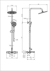 Душевая система с термостатом WONZON & WOGHAND SOLID, Черный матовый (WW-C3011-A-MB) купить в интернет-магазине сантехники Sanbest