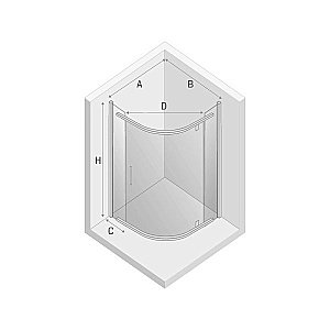 Душевой уголок NEW TRENDY NEW KOMFORT K-0434 80x80 стекло прозрачное/профиль хром купить в интернет-магазине Sanbest