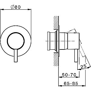 Смеситель для душа Cisal LESS NEW LN00300040 купить в интернет-магазине сантехники Sanbest