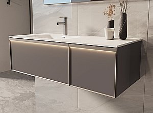 Тумба с раковиной Vincea Elise 120 VMC-4EL120MG/VCB-4EL120MW серый матовый для ванной в интернет-магазине Sanbest