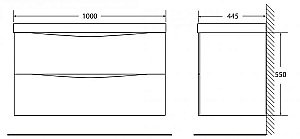 Тумба с раковиной Belbagno MARINO 100 подвесная Nero Lucido для ванной в интернет-магазине Sanbest