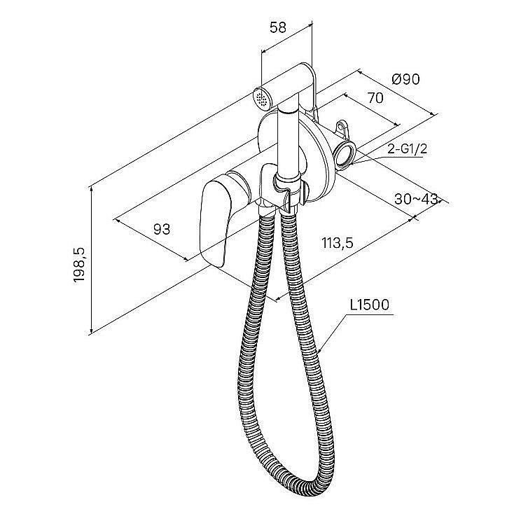 Гигиенический душ Milardo Rora RORSBR0M08 хром купить в интернет-магазине сантехники Sanbest