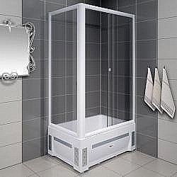 Душевой угол Радомир Верчелли 119х81 стекло прозрачное/профиль белый правый купить в интернет-магазине сантехники Sanbest