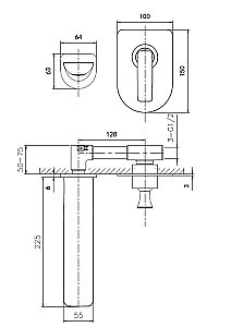 Смеситель для раковины встраиваемый WONZON & WOGHAND SHARK, Хром (WW-481701-CR) купить в интернет-магазине сантехники Sanbest