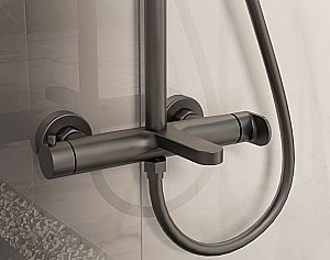 Душевая система Vincea Rondo VSFS-1R1GM вороненая сталь купить в интернет-магазине сантехники Sanbest