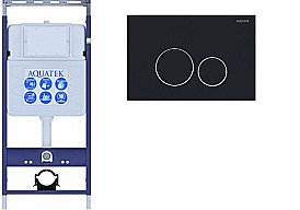 Инсталляция для унитаза Aquatek Easy Fix INS-0000010 с кнопкой KDI-0000020 черная матовая/хром купить в интернет-магазине сантехники Sanbest