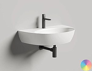 Раковина Salini ALDA WALL 03 140323MRH 71 из искусственного камня S-Stone, белая матовая, цвет по RAL снаружи купить в интернет-магазине Sanbest