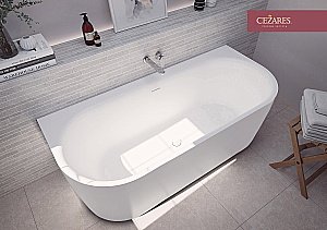 Ванна акриловая Cezares METAURO-INT-Wall-180-80-60-W-MATT купить в интернет-магазине Sanbest