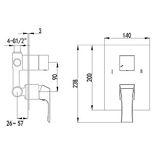 Смеситель для ванны Lemark Unit LM4527C купить в интернет-магазине сантехники Sanbest