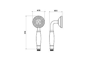 Душевая лейка Aquatek Классик AQ2008CR хром купить в интернет-магазине сантехники Sanbest