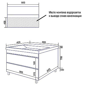 Тумба с раковиной Azario Эстима 100/2Н CS00094590 белая для ванной в интернет-магазине Sanbest