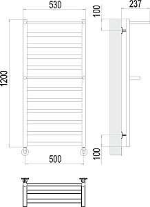 Полотенцесушитель водяной Terminus Хендрикс П12 500х1200 купить в интернет-магазине сантехники Sanbest