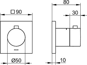 Смеситель для душа KEUCO IXMO 59553130002 хром черный купить в интернет-магазине сантехники Sanbest