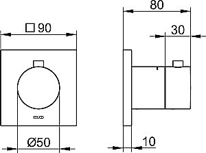 Смеситель для душа KEUCO IXMO 59553130002 хром черный купить в интернет-магазине сантехники Sanbest