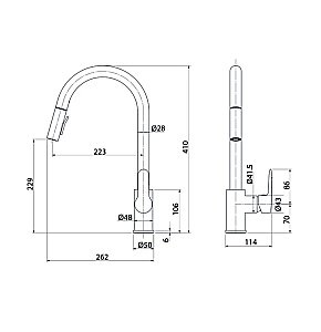 Смеситель для кухни Iddis Сuba CUBBLP0i05 черный матовый купить в интернет-магазине сантехники Sanbest