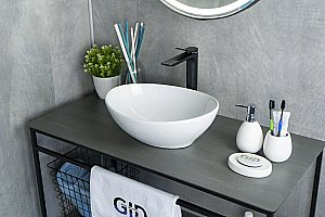 Раковина накладная Gid Lago 41 N9138 51178 белая купить в интернет-магазине Sanbest
