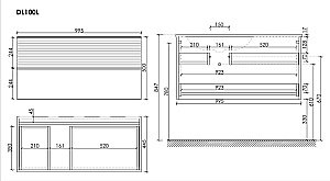 Тумба с раковиной Sancos DELTA DL100LW + CN7014 100 дуб светлый/белый для ванной в интернет-магазине Sanbest