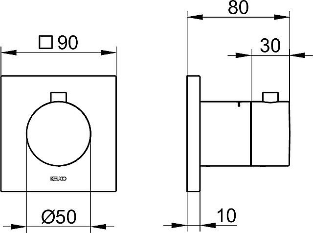 Смеситель для душа KEUCO IXMO 59553130002 хром черный купить в интернет-магазине сантехники Sanbest