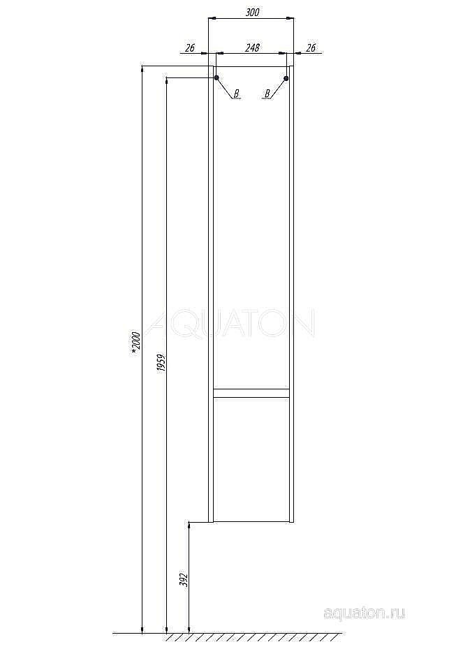 Пенал Акватон Стоун светлое дерево для ванной в интернет-магазине сантехники Sanbest