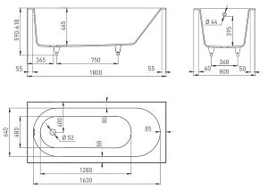 Ванна S-Sense Salini ORNELLA 102312G 180x80 Глянцевая купить в интернет-магазине Sanbest