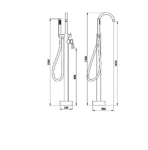 Смеситель для ванны Boch Mann BRAIES Brush Nickel BM8922 купить в интернет-магазине сантехники Sanbest