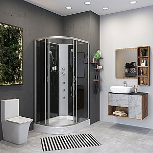 Душевая кабина Niagara Classic NG-3512-14BKG 120х80 с гидромассажем купить в интернет-магазине Sanbest