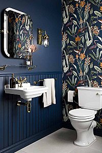 Унитаз напольный Burlington Guild безободковый, с бачком, белый/золото купить в интернет-магазине Sanbest