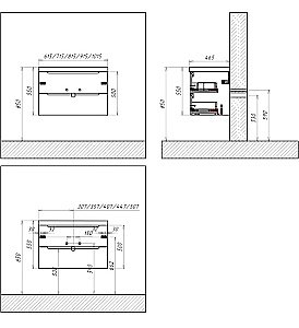 Тумба с раковиной Belbagno ETNA 90 Rovere Moro для ванной в интернет-магазине Sanbest