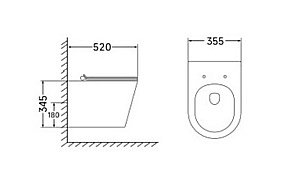 Унитаз подвесной CeruttiSpa Faro Aria Tornado 10833 белый, безободковый, с крышкой микролифт, слив-торнадо купить в интернет-магазине Sanbest